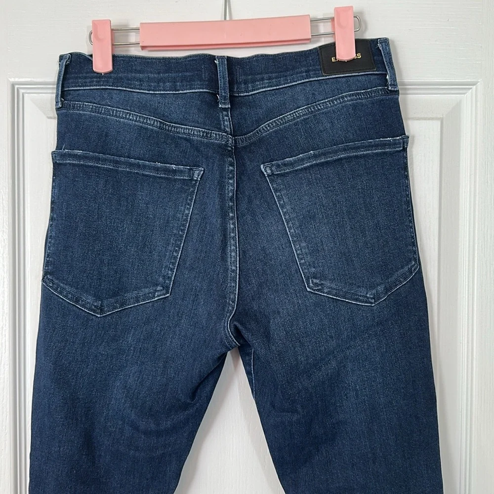 Express Dark Blue Distressed Skinny Jeans mid rise size 10R